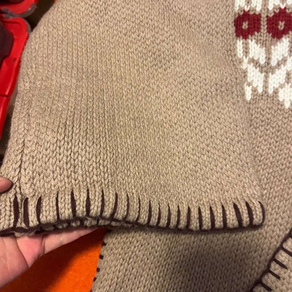Zara limited edition brown camel Fair Isle wool jacquard poncho sweater … - Picture 4 of 14